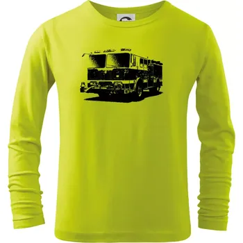 Dětská móda Hasičské auto americké - Triko dětské Long Sleeve - 104-110cm / 3-4 roky ( Limetková )