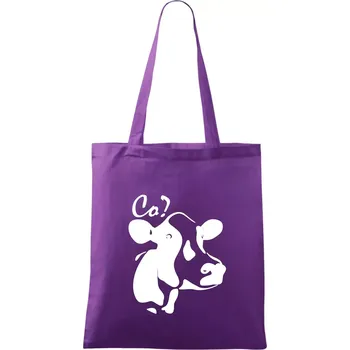 Zmatená kráva - Taška bavlněná - 42 x 38 cm ( Fialová )