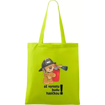 Až vyrostu budu hasičkou - Taška bavlněná - 42 x 38 cm ( Limetková )