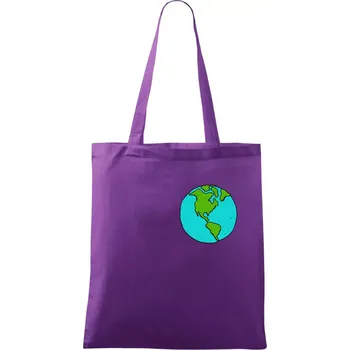 Planeta na prsu - Amerika - Taška bavlněná - 42 x 38 cm ( Fialová )