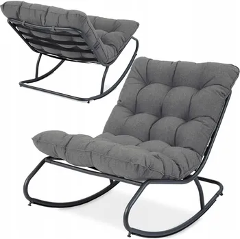 ZAHRADNÍ HOUPACÍ KŘESLO NA LYŽINÁCH TERASA AGAVA Šedé (Dark Grey) Focus Garden