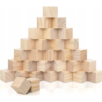 Dřevěná hračka KURTZY Dřevěné kostky 30 kusů 3x3x3 cm Přírodní pro DIY a učení