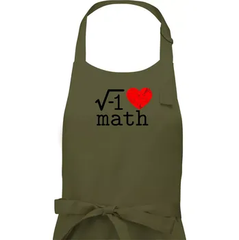 Kuchyňská zástěra I love math - Pánská zástěra na vaření - Univerzální velikost ( Khaki )