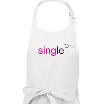 Kuchyňská zástěra Single nápis copyright - Dámská zástěra na vaření - Univerzální velikost ( Bílá )