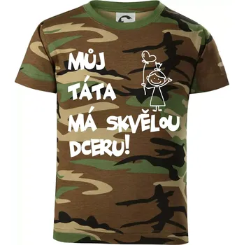 Chlapecké tričko Můj táta má skvělou dceru - Dětské maskáčové triko - 134 cm/8 let ( Hnědý maskáč )