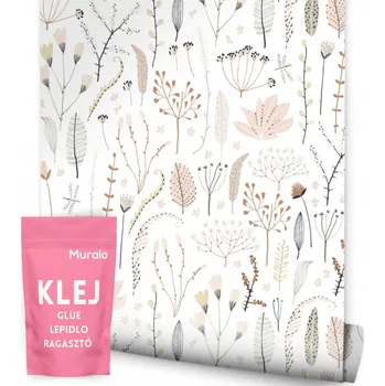 Fototapeta Tapeta do jídelny, jemné béžové LISTY, přírodní motiv