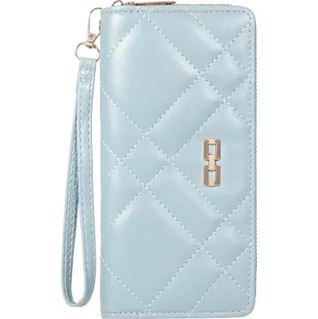Peněženka Dlouhá stylová peněženka na zip s poutkem | peněženka, pouzdro na mobil - Modrý
