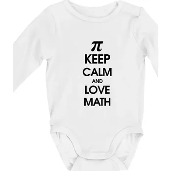 Keep calm and love math - Body kojenecké s dlouhým rukávem - Dlouhý r. 3-6 měs ( Bílá )