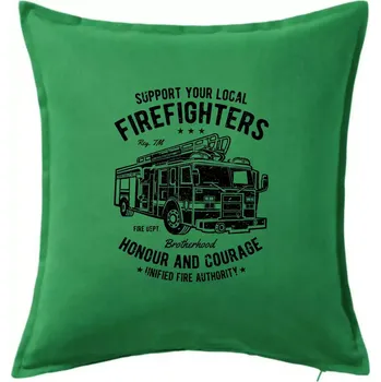Polštář Fire Fighters Truck - Polštář 50x50 - 50x50 - Pouze potah ( Středně zelená )