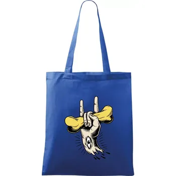 Nákupní taška Rocková ruka kost a oko - Taška bavlněná - 42 x 38 cm ( Královská modrá )