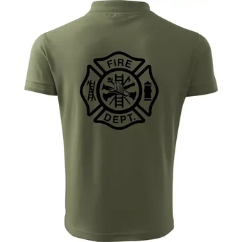 Pánská košile Fire dept. logo - Polokošile pánská Pique Polo 203 - L ( Khaki )