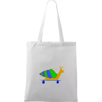 Šnek na skateboardu (Moňas) - Taška bavlněná - 42 x 38 cm ( Bílá )