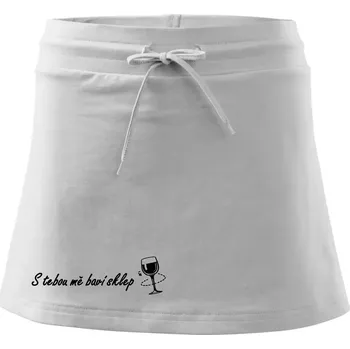 Dámská sukně S tebou mě baví sklep - Sportovní sukně - two in one - S ( Bílá )
