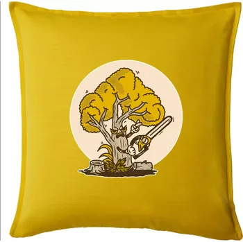Polštář Strom dřevorubec - Polštář 50x50 - 50x50 - Pouze potah ( Žlutá )
