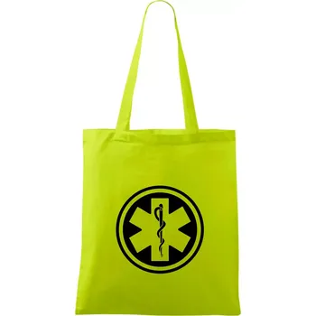Rescue logo samostatné kulaté - Taška bavlněná - 42 x 38 cm ( Limetková )