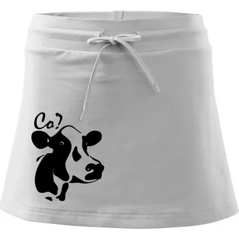 Dámská sukně Zmatená kráva - Sportovní sukně - two in one - S ( Bílá )