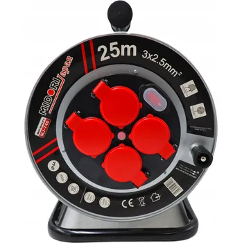 Napájecí kabel Prodlužovací Kabel bubnový 25m 3x2,5 na bubnu, stavební