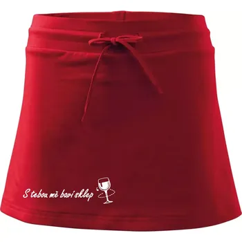 Dámská sukně S tebou mě baví sklep - Sportovní sukně - two in one - XL ( Červená )