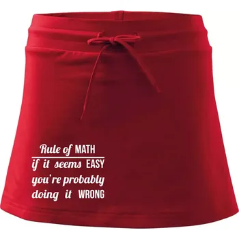 Dámská sukně Rule of math - Sportovní sukně - two in one - S ( Červená )