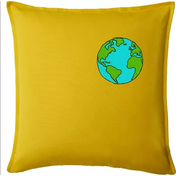 Polštář Planeta na prsu - Amerika a Afrika - Polštář 50x50 - 50x50 - Pouze potah ( Žlutá )