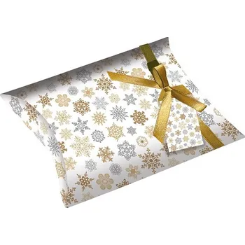 Dárková krabička Vánoční dárková skládací krabička sněhové vločky 21,5x15,5cm
