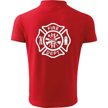 Pánská košile Fire dept. logo - Polokošile pánská Pique Polo 203 - 4XL ( Červená )