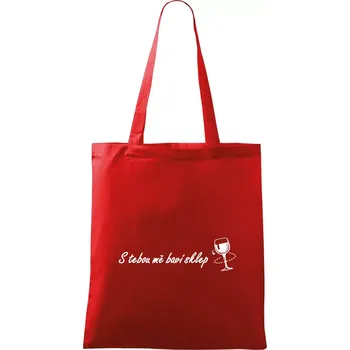 S tebou mě baví sklep - Taška bavlněná - 42 x 38 cm ( Červená )