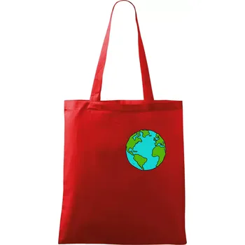 Planeta na prsu - Amerika a Afrika - Taška bavlněná - 42 x 38 cm ( Červená )