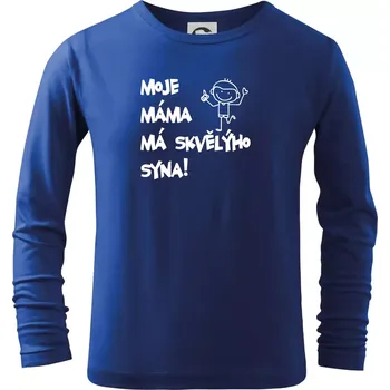 Chlapecké tričko Moje máma má skvělýho syna - Triko dětské Long Sleeve - 122 cm/6 let ( Královská modrá )