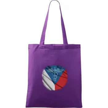 Hrdinové zdravotnictví - Česká vlajka (Pecka design) - Taška bavlněná - 42 x 38 cm ( Fialová )