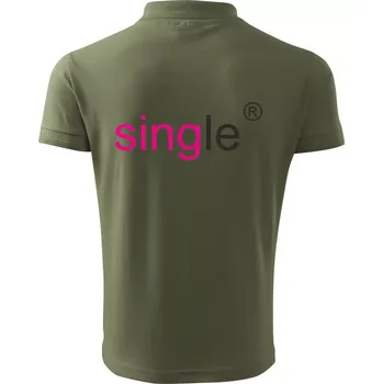 Pánská košile Single nápis copyright - Polokošile pánská Pique Polo 203 - S ( Khaki )