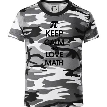 Chlapecké tričko Keep calm and love math - Dětské maskáčové triko - 104-110cm / 3-4 roky ( Šedý maskáč )