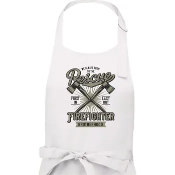 Kuchyňská zástěra Rescue Firefighter - Pánská zástěra na vaření - Univerzální velikost ( Bílá )