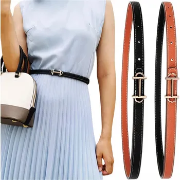 Opasek Dámský kožený pásek oboustranný pravá kůže zlatá spona qo