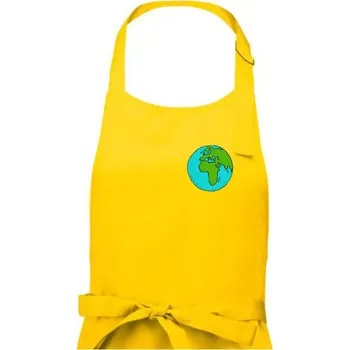 Kuchyňská zástěra Planeta na prsu - Afrika a Evropa - Dámská zástěra na vaření - Univerzální velikost ( Žlutá )