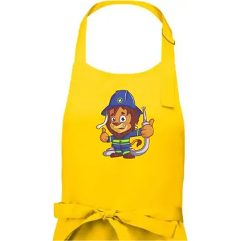Kuchyňská zástěra Hasič lvíček - Dámská zástěra na vaření - Univerzální velikost ( Žlutá )