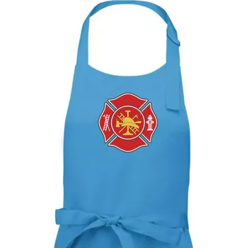 Kuchyňská zástěra Fire department logo červené - Pánská zástěra na vaření - Univerzální velikost ( Světlý tyrkys )