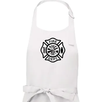 Kuchyňská zástěra Fire dept. logo - Dámská zástěra na vaření - Univerzální velikost ( Bílá )