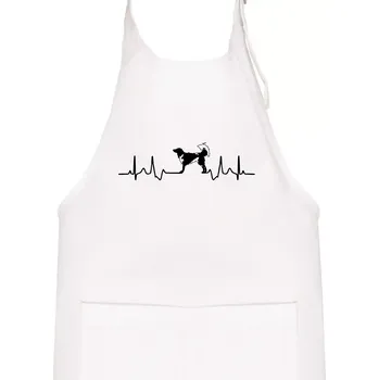 Kuchyňská zástěra Český strakatý pes EKG - Dětská zástěra na vaření - Univerzální velikost ( Bílá )