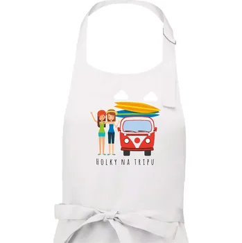 Kuchyňská zástěra Holky na tripu - Pánská zástěra na vaření - Univerzální velikost ( Bílá )