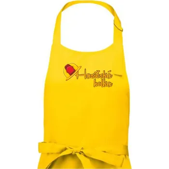 Kuchyňská zástěra Hasičská holka - helma - Dámská zástěra na vaření - Univerzální velikost ( Žlutá )