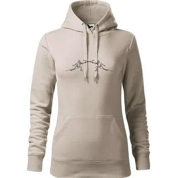Dámská mikina Šermířský souboj - Mikina dámská Cape s kapucí - M ( Ledově šedá )