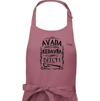 Kuchyňská zástěra Harry - Avada Kedavra - Dámská zástěra na vaření - Univerzální velikost ( Starorůžová )