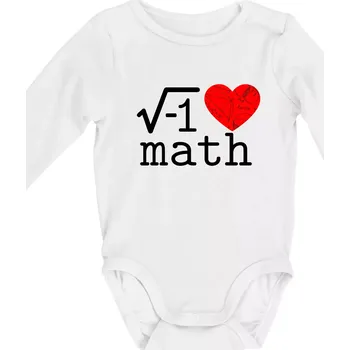 Kojenecký body I love math - Body kojenecké s dlouhým rukávem - Dlouhý r. do 3 měs ( Bílá )