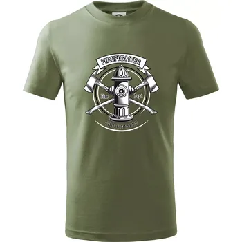 Chlapecké tričko Firefighter logo Fire and rescue - Tričko dětské bavlněné - 98 cm / 2 roky ( Khaki )