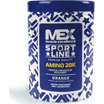 Aminokyselina Vícesložkový práškový produkt Amino 20K MEX 500 g pomeranč