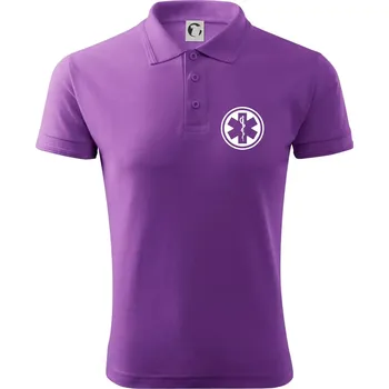 Pánská košile Rescue logo samostatné kulaté - Polokošile pánská Pique Polo 203 - M ( Fialová )