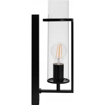 Nástěnné svítidlo ČERNÁ NÁSTĚNNÁ LAMPA, PRŮHLEDNÝ STÍNIDLO
