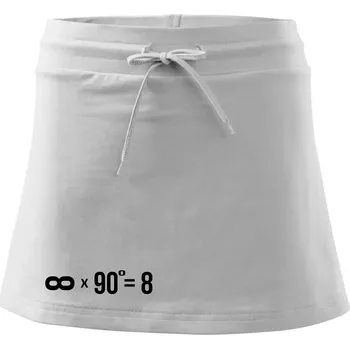 Dámská sukně Nekonečno matematika - Sportovní sukně - two in one - S ( Bílá )