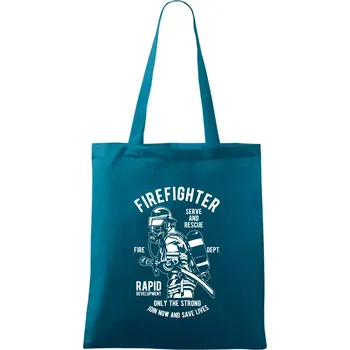 Firefighter Dept - Taška bavlněná - 42 x 38 cm ( Petrolejová )